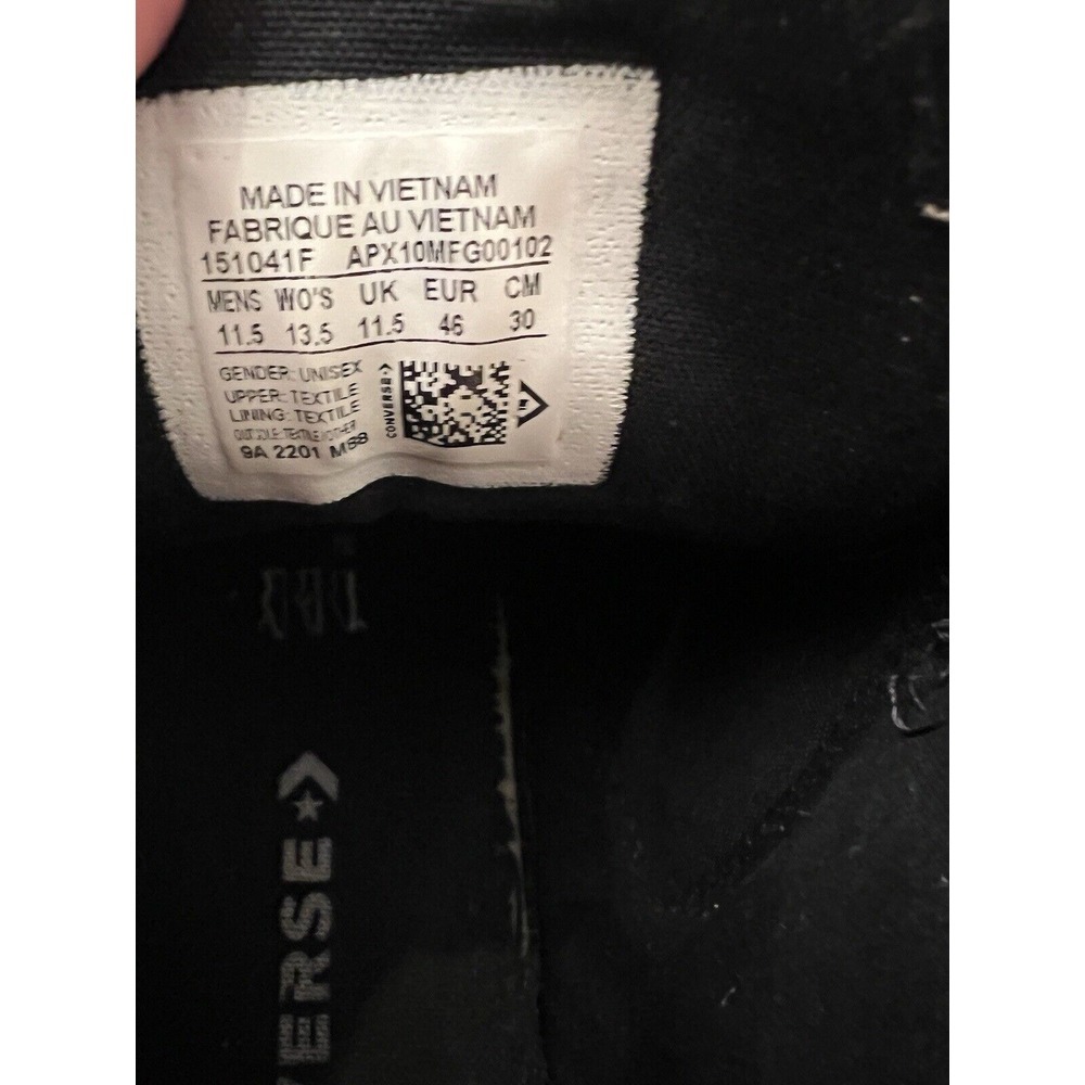 Converse Chuck Taylor All Star Black Shoes Unisex Size M 11.5 W 13.5 - Picture 12 of 15